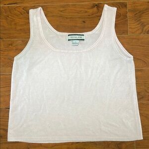 Crystal-Kobe Baby Pink Vintage Sleeveless Tank Top Blouse Shirt